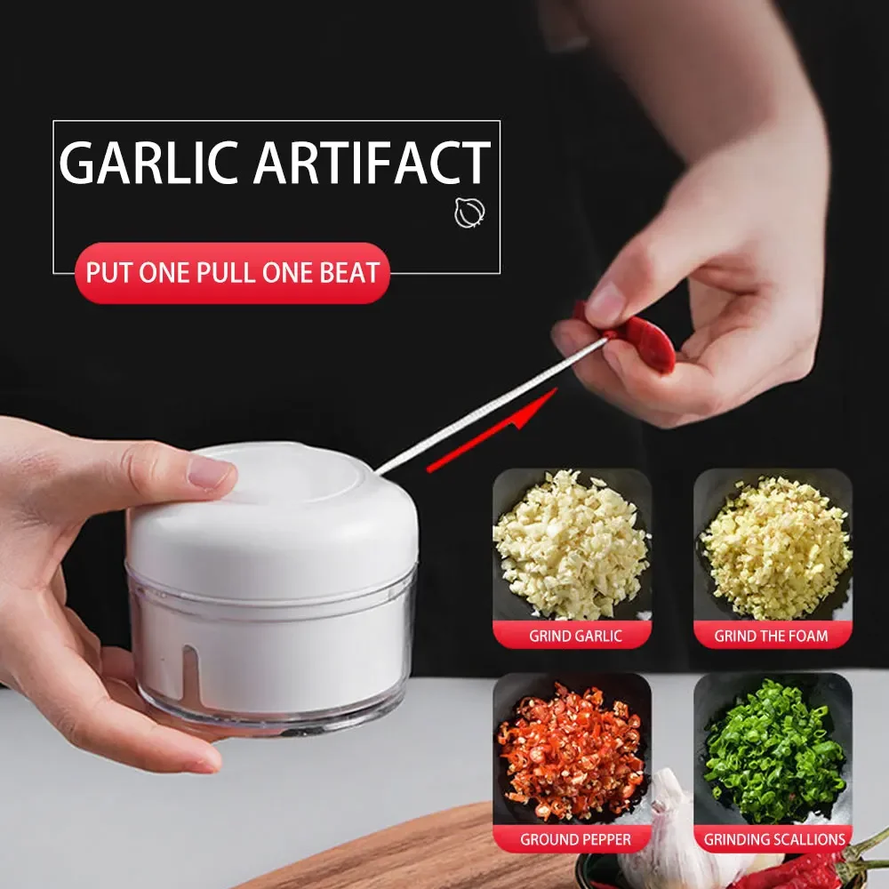 Manual Mini Garlic Press Chopper Grinder Multi-function Cutter Kitchen Gadgets