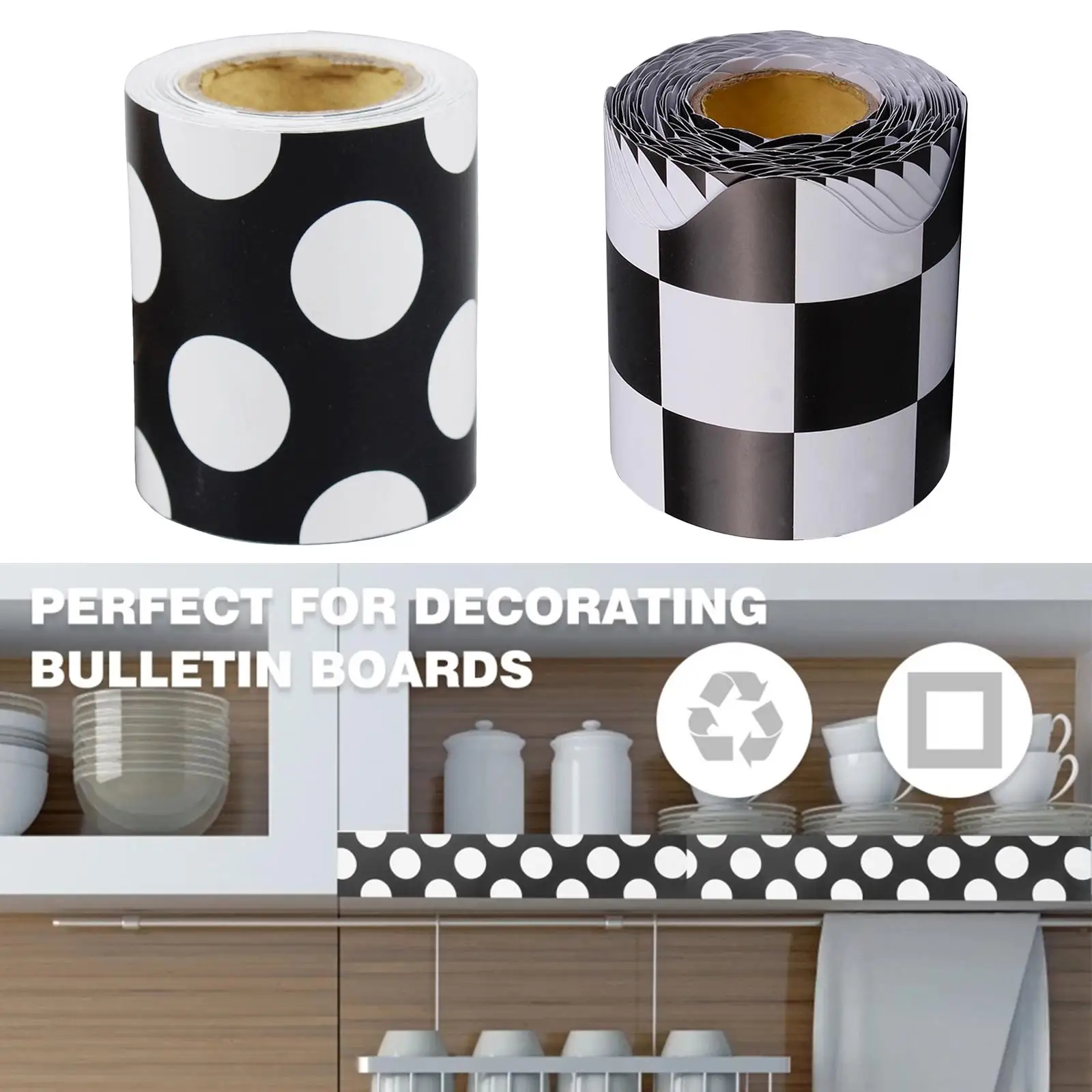 Bulletin Board Borders Border for Classroom Decoration, Black Bulletin Border
