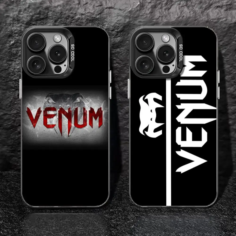 V-venumS Phone Case black IMD Colorful Phone Case Silver Cover Suitable for Apple iPhone 15 14 13 12 11 XS Pro Max