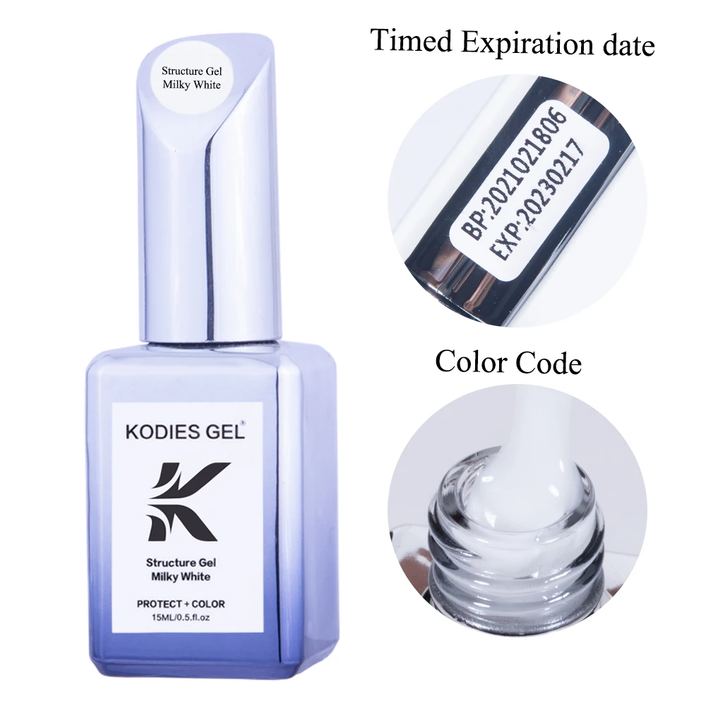 KODIES GEL Milky White Gel Polish Structure Rubber Base Gel Nail Polish 2 IN 1 Milk Enamel Opal Semi Transparent Primer Lak 15ml