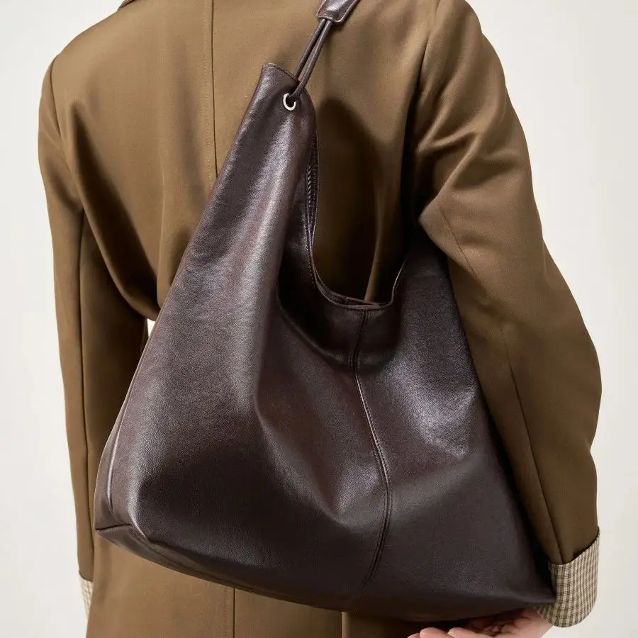 Leather Large Capacity Texture Tote Bag Hundred Shoulder Class Underarm Commuter Bag Large Capacity Soft