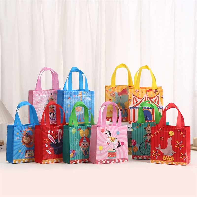 StoBag 24pcs Wholesale New Amusement Park Non-woven Tote Bags Children's Gift Candy Package Fabric Storage Reusable Pouch Party