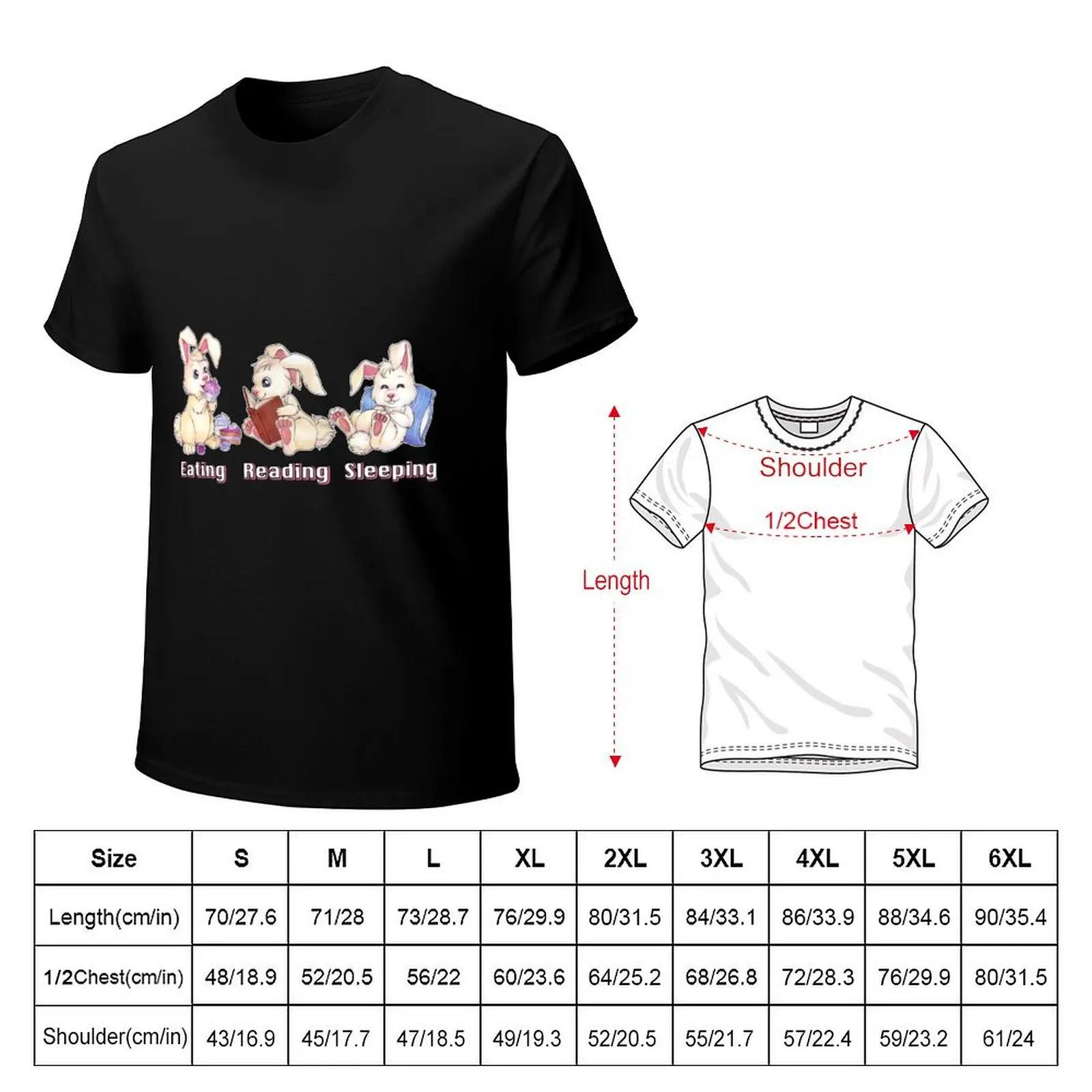 Eating Reading Sleeping - Cute Rabbit - Reading Bunny T-Shirt plain hippie clothes summer clothes cute clothes men t shirt