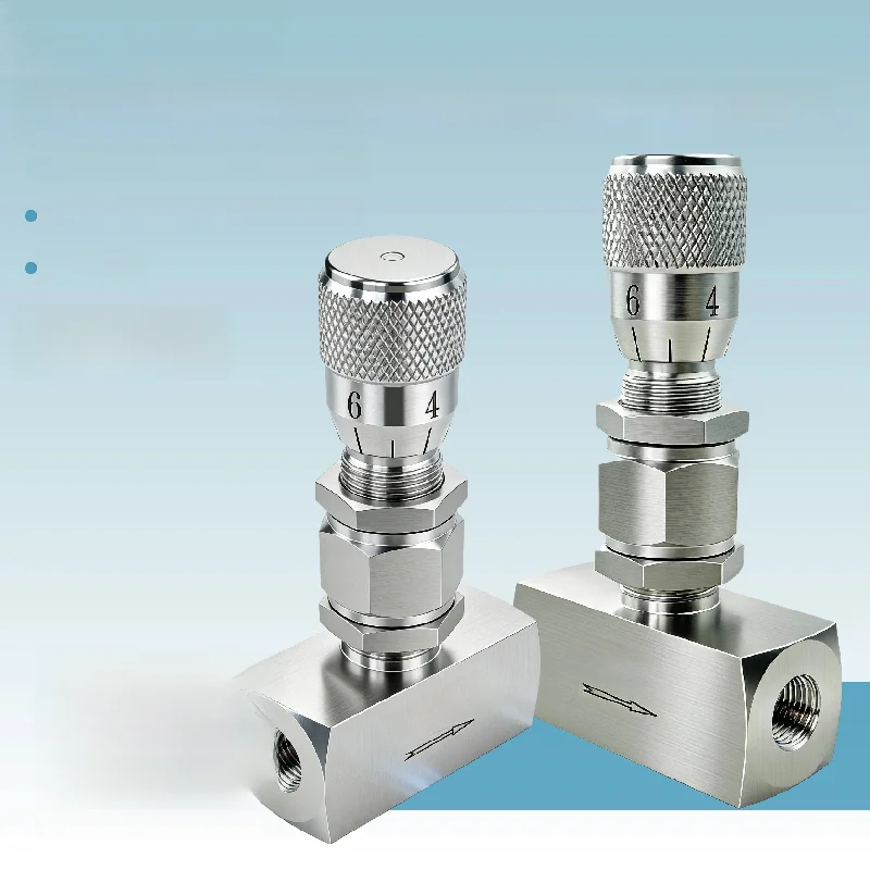 

SS304 Fine Needle Flow Control Valve G1/2 G3/8 ZG1/4 ZG1/8 Internal External Thread 32MPa Gas Oil Regulating Valve