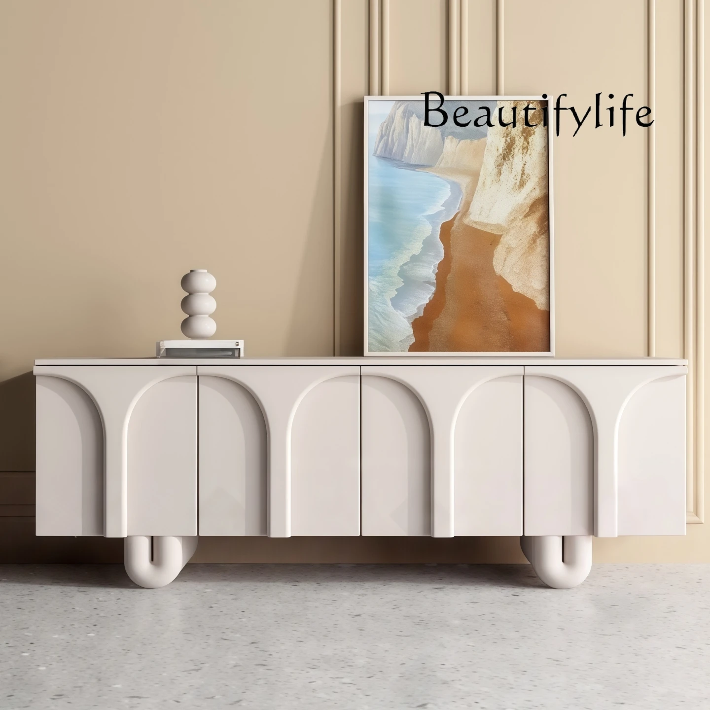 

Modern simple paint baking dining side cabinet entry porch cabinet storage storage decorative side cabinet