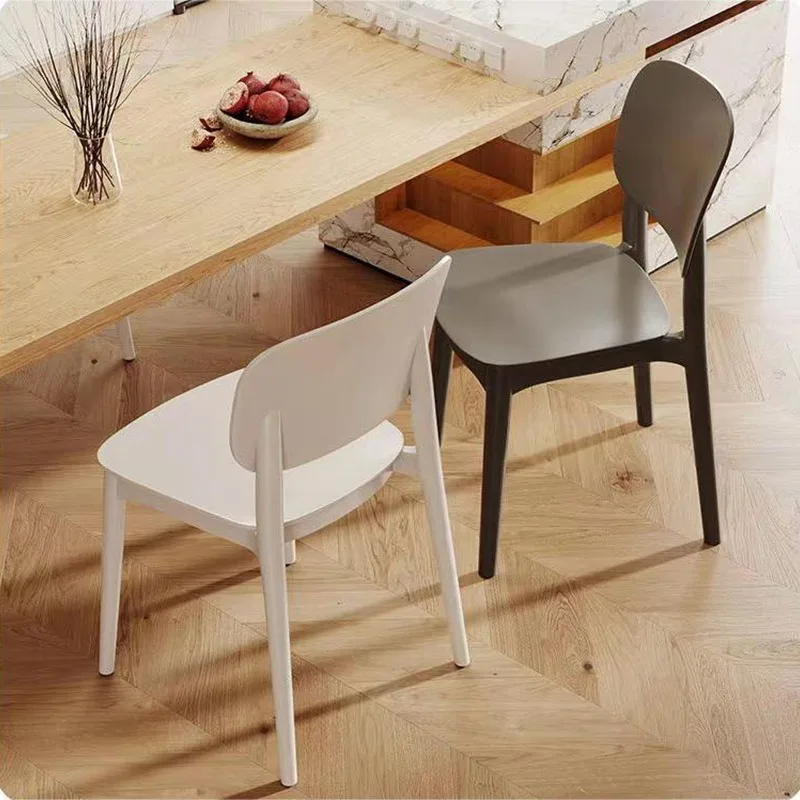 Plastic dining chair modern simple restaurant with backrest chair stool household thickened plastic small square back night mark