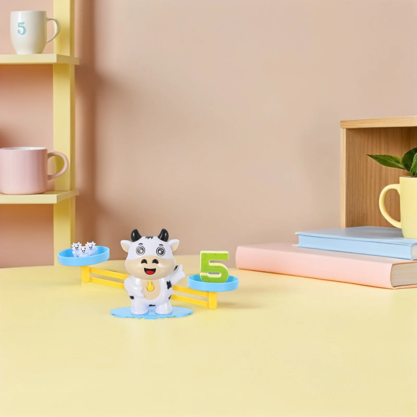 مجموعة مقياس ميزان الرياضيات البقرة، لعبة عد أرقام مونتيسوري، لعبة تعليمية لمرحلة ما قبل المدرسة ورياض الأطفال، واللوازم التعليمية