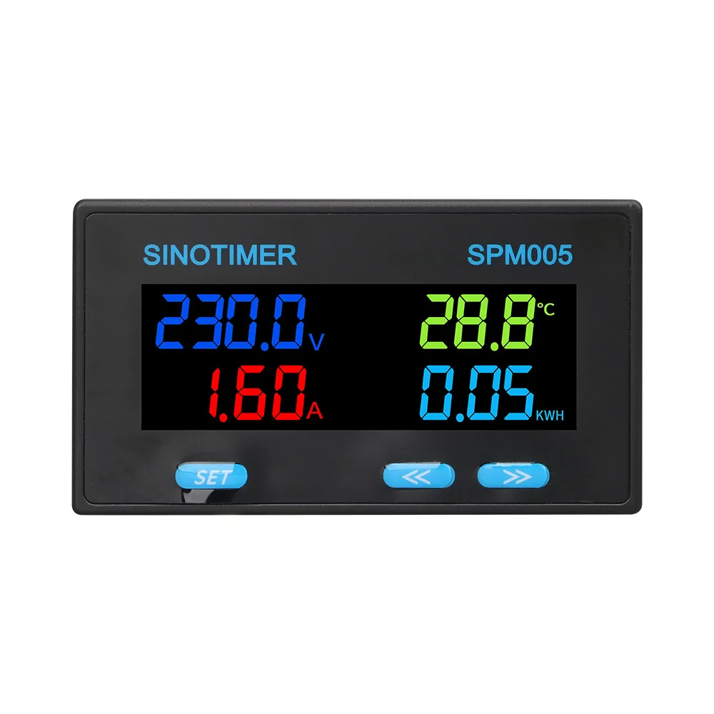 AC digital display voltage current power frequency factor electric energy temperature power monitoring instrument 60-300V