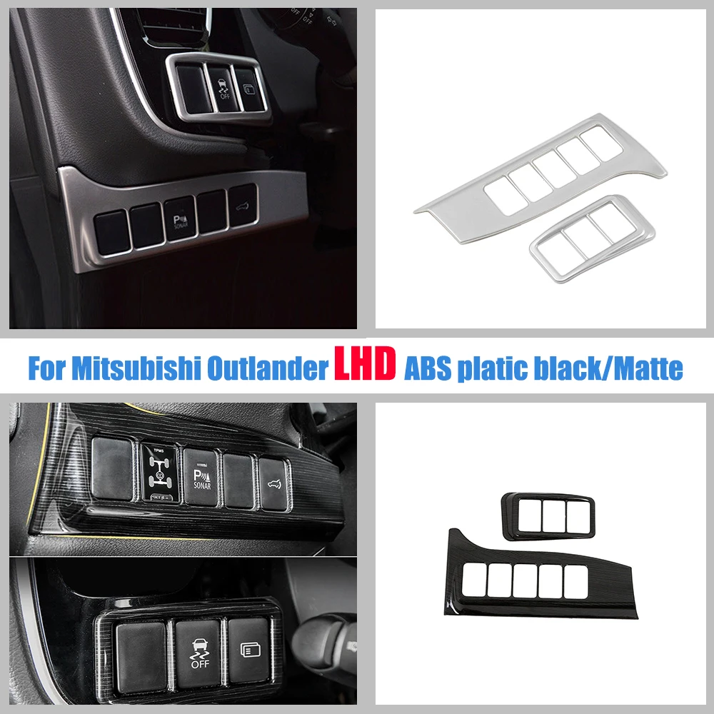 

For Mitsubishi Outlander Accessories 2016-2020 ABS black/Matte Car left middle control box decoration Cover Trim auto styling