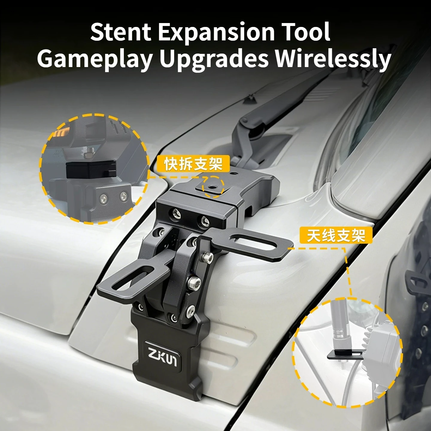 For BYD Leopard 8 DENZA B8 2024-2026 Car A-Pillar Quick-Release Dual Light Expansion Bracket Modified Hood Spotlight Light Stand