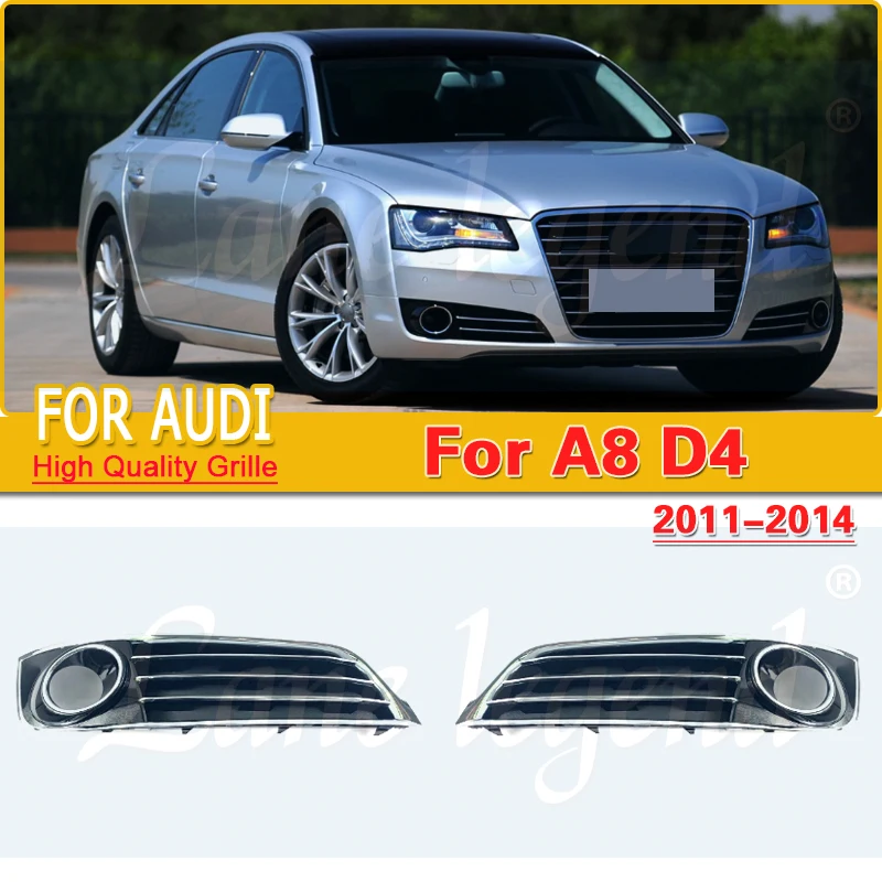 

Car Front Fog Light Grille Cover Left Right Fog Lamp Grille Grill For Audi A8 D4 2010 2011 2012 2013 2014 4H0807679 4H0807680