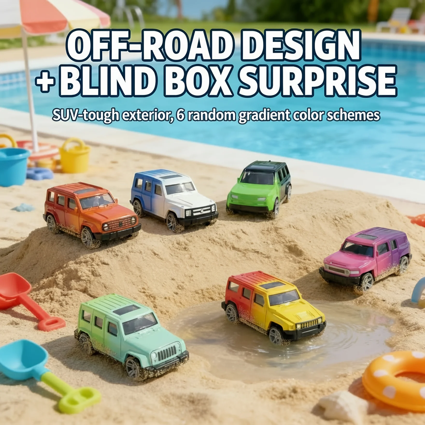 1-piece water-changing color-changing toy SUV, can be used as gift bag stuffing, fun children's themed party birthday gift.