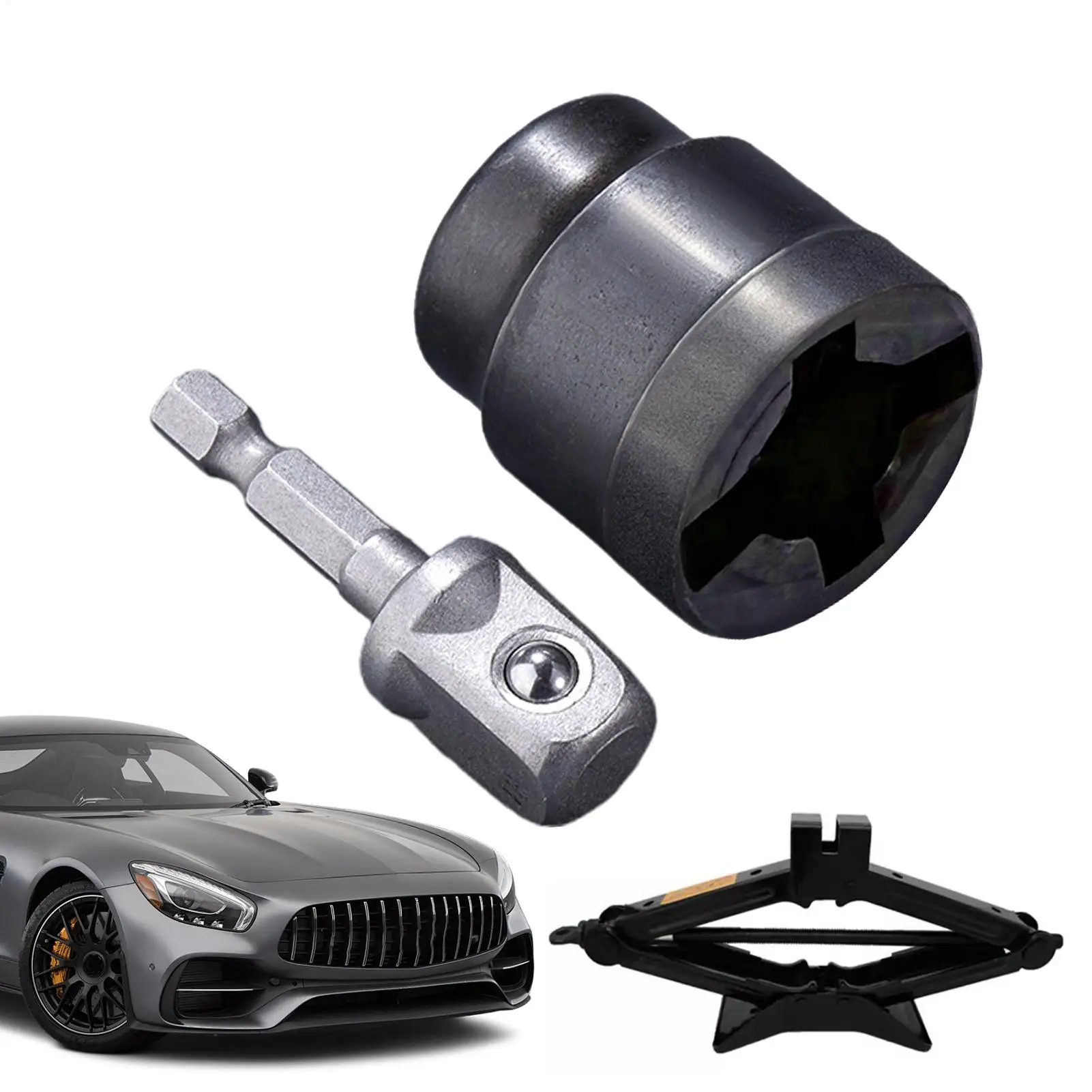 Anhänger-Wagenheber-Bohrer-Adapter, Wohnmobil-Stabilisator, Jack-Buchse, rostbeständiger Konverter, Werkzeugwechsel-Befestigungszubehör für die Autoreparatur