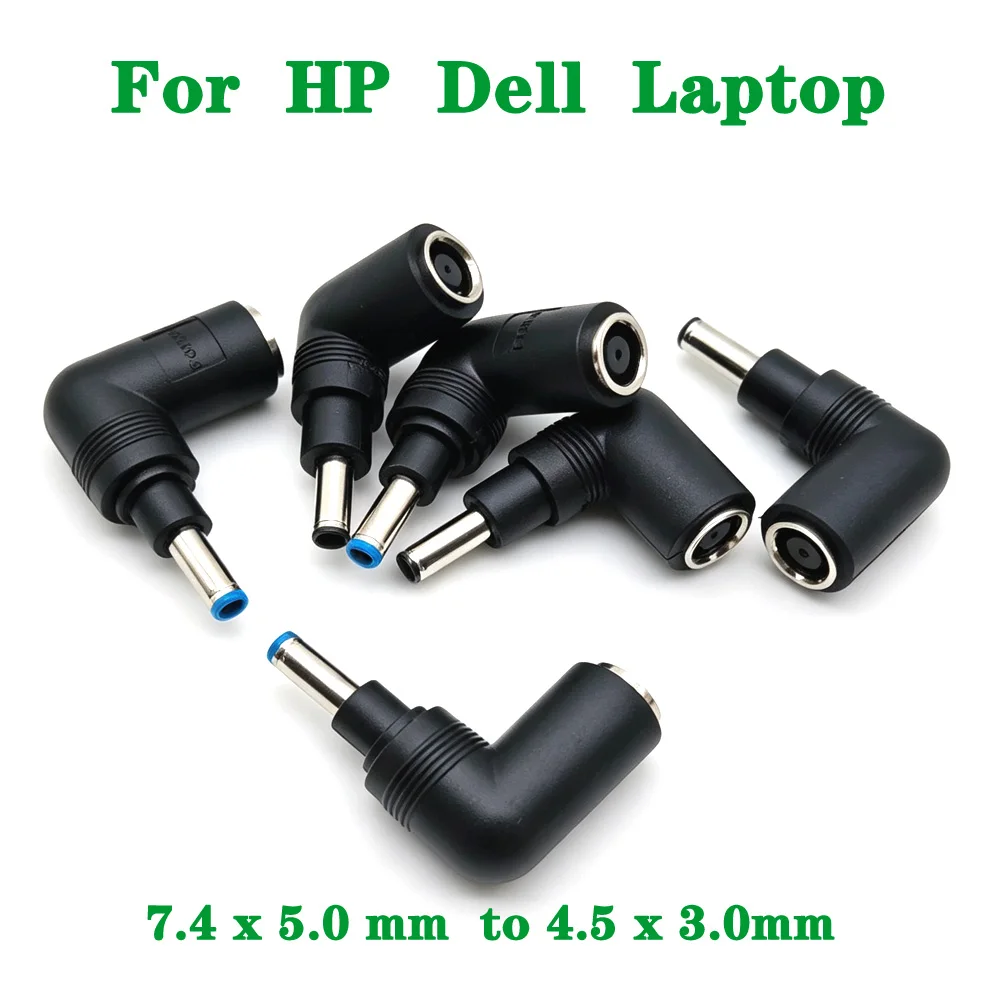 7.4x5.0MM to 7.4*5.0 / 4.5*3.0mm DC For HP Dell Laptop Power Adapter Plug Straight End Turning Head  Male to Female Conversion