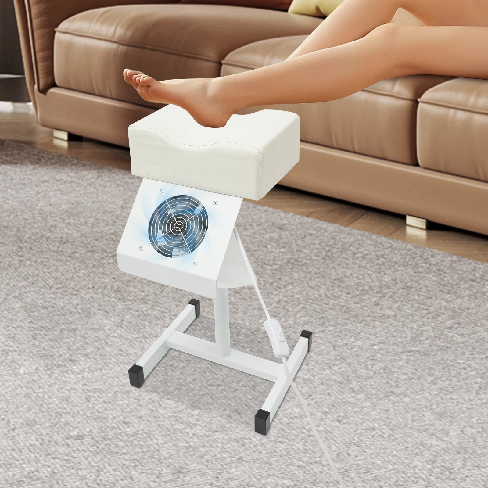 Professional Pedicure Stool Height Adjustable Manicure Chair Beauty Salon Spa Lift Stool Footrest Nail Bench W/Dust Cleaning Fan