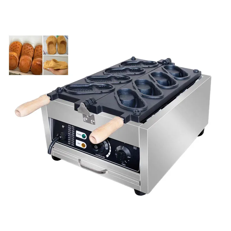 Stainless Steel Crocs Shape Waffle Maker - Non-Stick 3D Hole Design Waffle Iron for Kids Diy Funny Shoe Pattern Pancake Baker