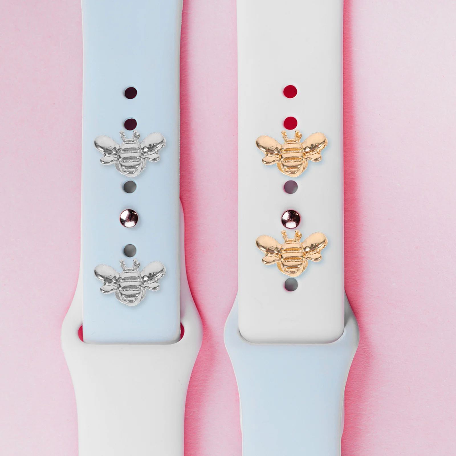 

Bee Shaped Charms Watchband Decorative Nails Sturdy Durable Silicone Band Accessories Watch Strap Charm Decorations Honeybee