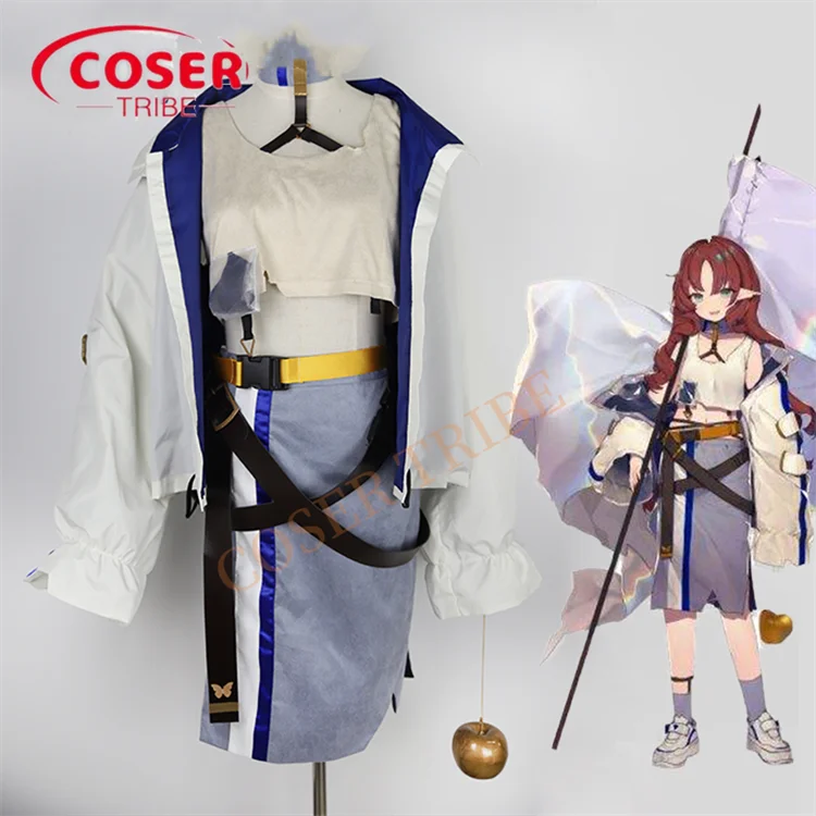 Coser tribe-アニメゲームの騎士myrtleフラッグアップルコスチューム、ハロウィーンのカーニバル、完全なセット、ロールプレイ