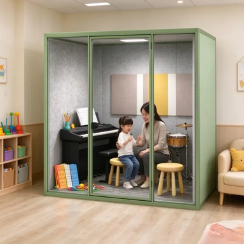 Acoustic Live Broadcast Pod Soundproof Silent Phone Booth Single Person Recording Studio Cabin Video Modern Home Office Office