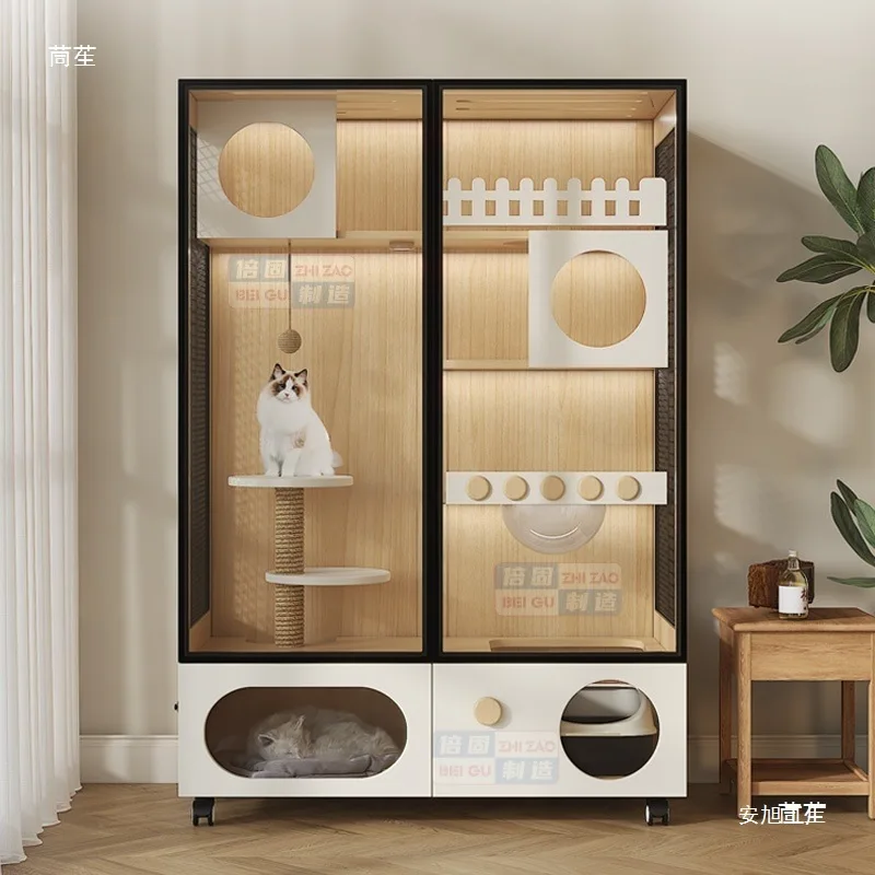 

Luxury Large Space Household Integrated Three-story Balcony Cat Villa