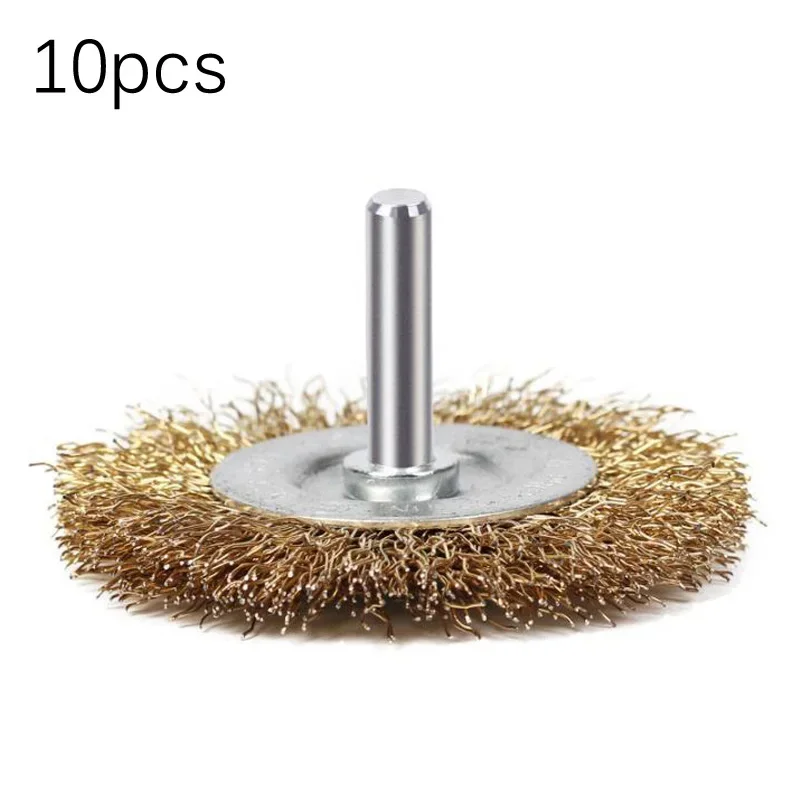 10Pcs 50mm Steel Wire Wheel Brushes For Metal Rust Removal Polishing Brush Steel Cutting Rotary Brush For Drill Rotary Tool