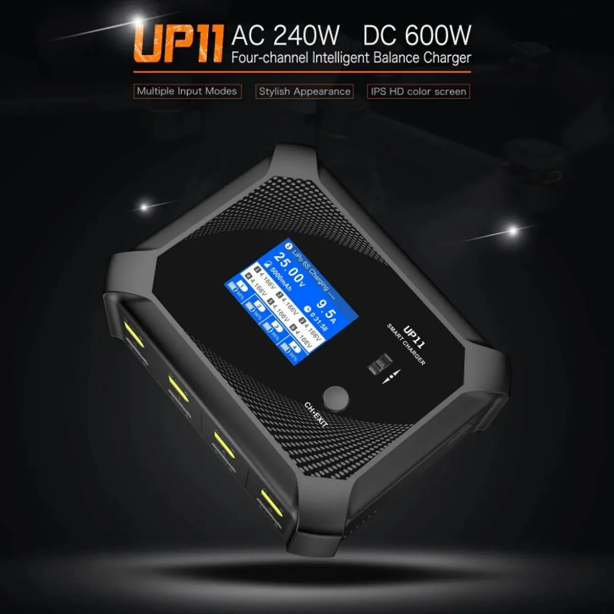 UP11 AC240W DC600W Four-Channel Aircraft Model Lithium Battery Charger Smart Blance Charger US Plug