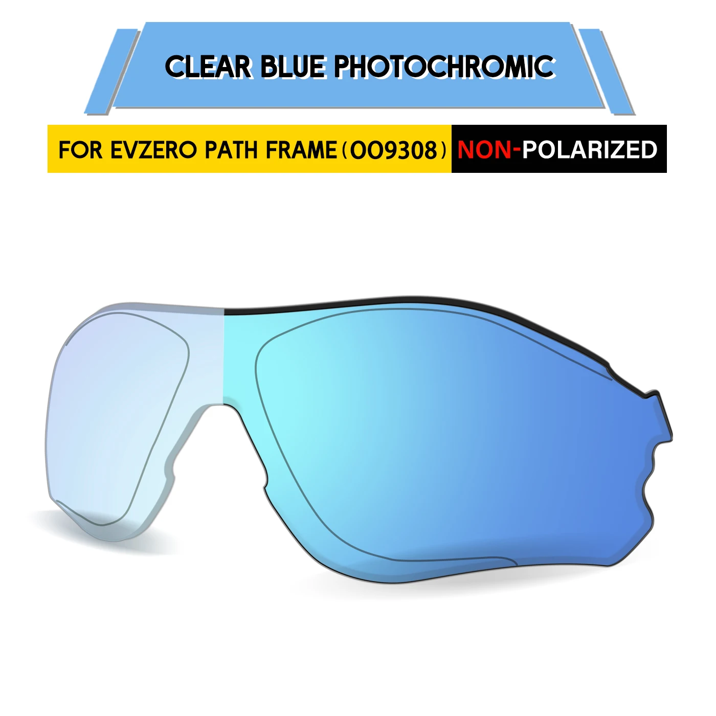Photochromic Premium Replacement Lenses for Oakley EVZero Path OO9308 Sunglasses – Resistant Material