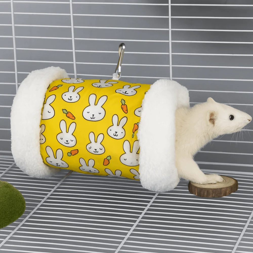 

Pet Sleeping Bed Super Soft Hamster Plush Tunnel Warm Fluffy Hamster Hammock Thickened Cozy Pet Play Tunnel for Guinea Pig Mice