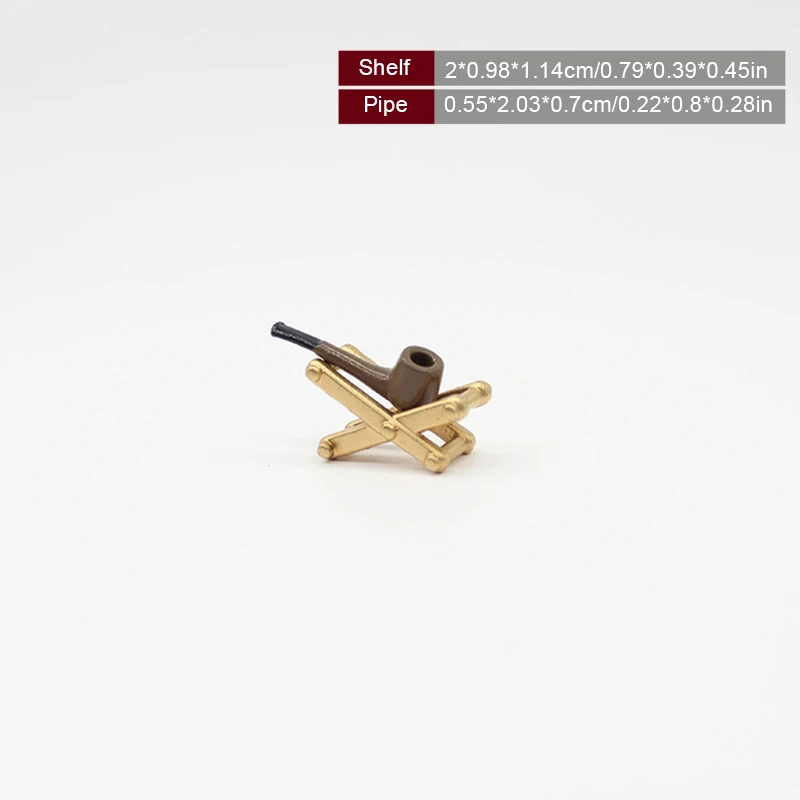 

1:12 набор миниатюрных трубок и стоек для кукольного домика-деревянная табачная трубка с подставкой, винтажный декор для курения гостиной для миниатюрной сцены