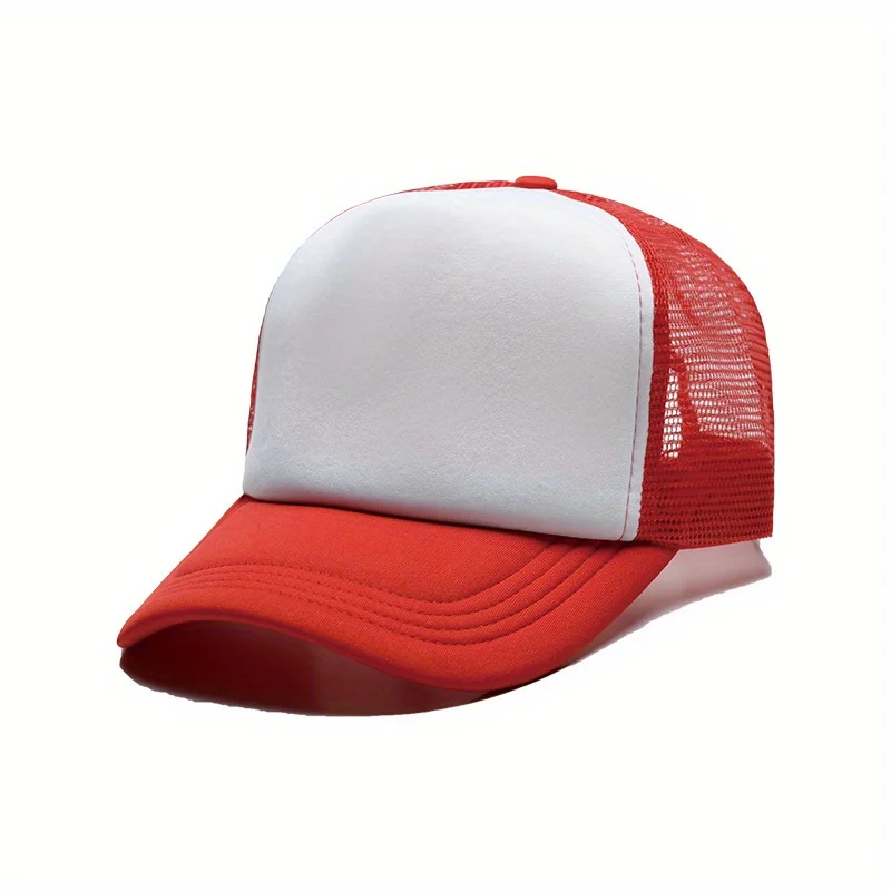 1PC Fashion Unisex Plain Baseball Cap for Women and Men Mesh Cap Adjustable Trucker Flat Visor Hat Casual Sun Summer Hat