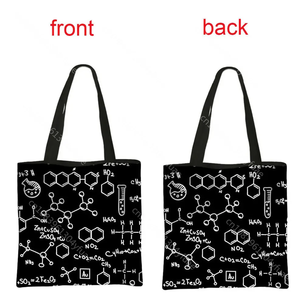 Periodic Table of Elements  Printing Shopping Bag Coffee Letters  Women Totes Bags Ladies Handbag Reusable Casual Shoulder Bags