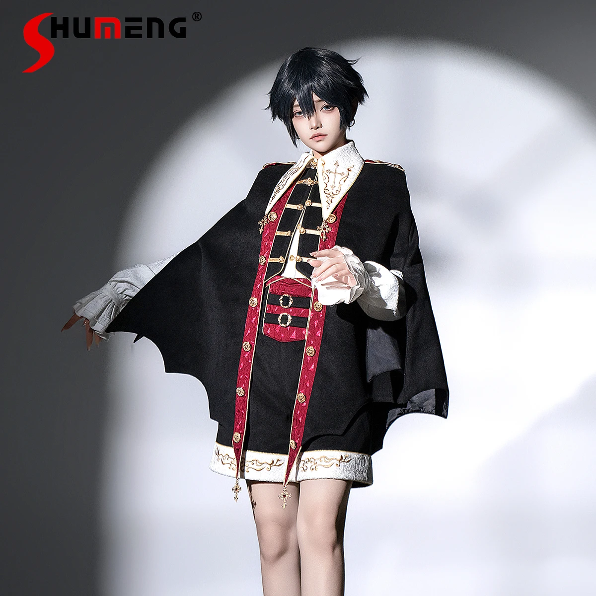 

Original Lolita Prince Cosplay Costumes 2025 New French Elegant Court Style Long Sleeve Shirt Shorts Cape Set Women Cos Outfits