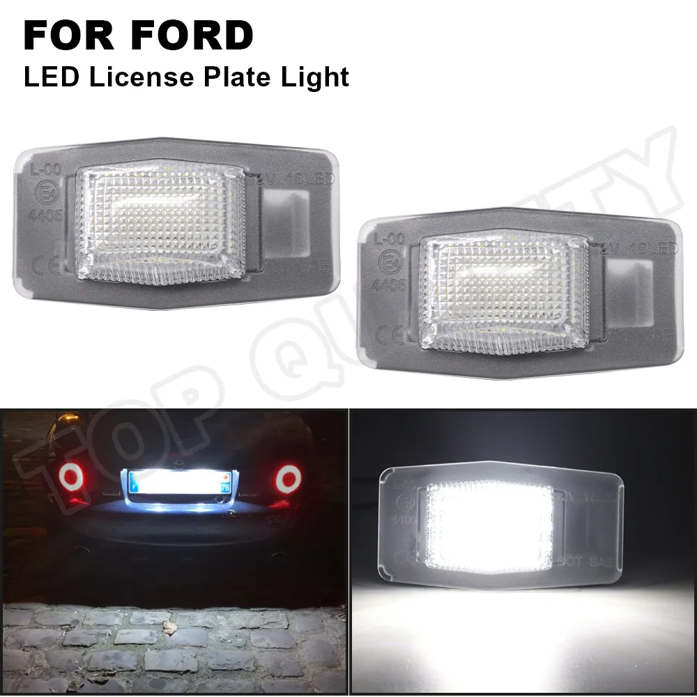 

2Pcs LED License Plate Lamp For Ford Escape 2001 2002 2003 2004 2006 2007 12V Car Rear Number Plate Light No Error