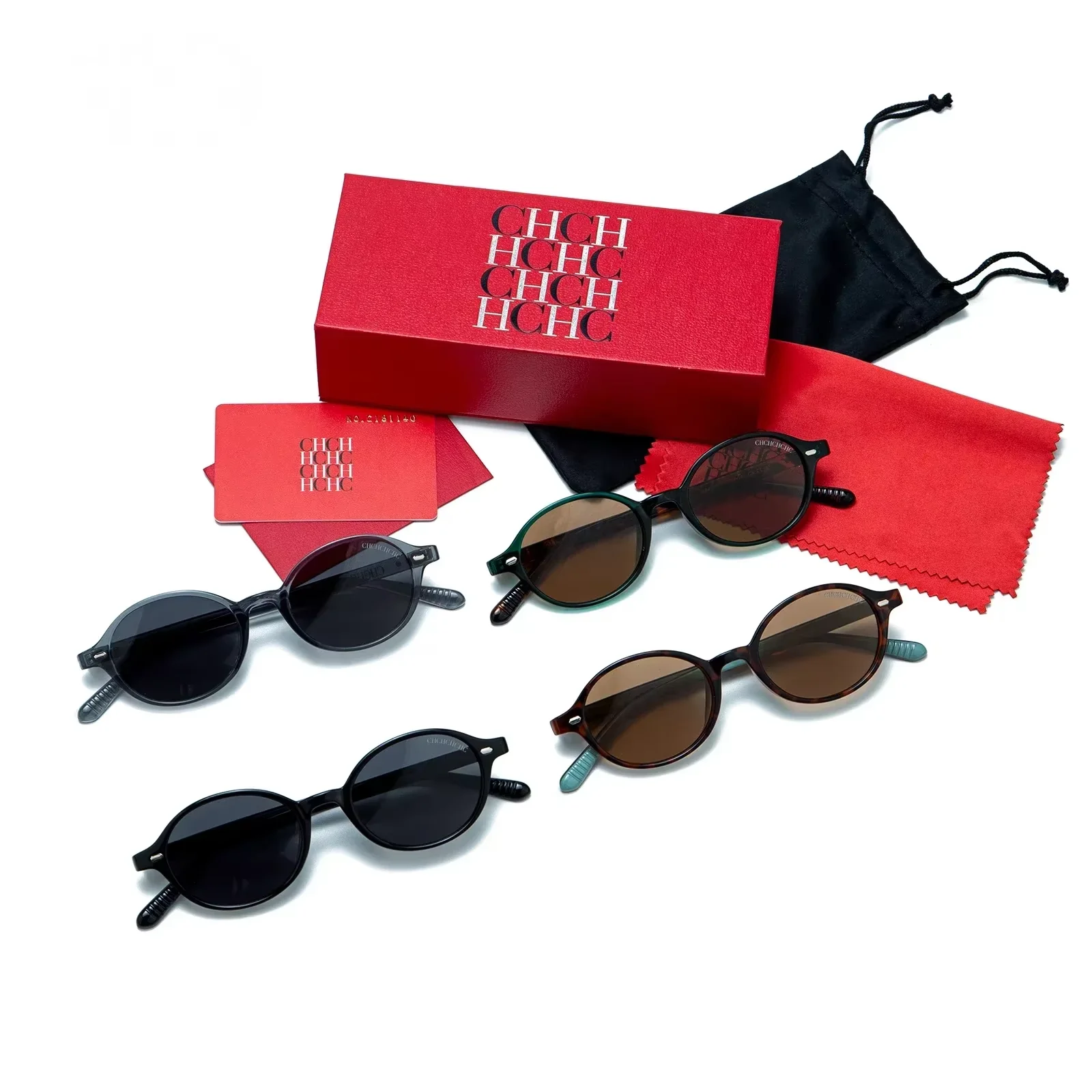 

CH Women Round Design Sunglasses Brand High Quality Leopard Pattern Letters Personalized Sunshade