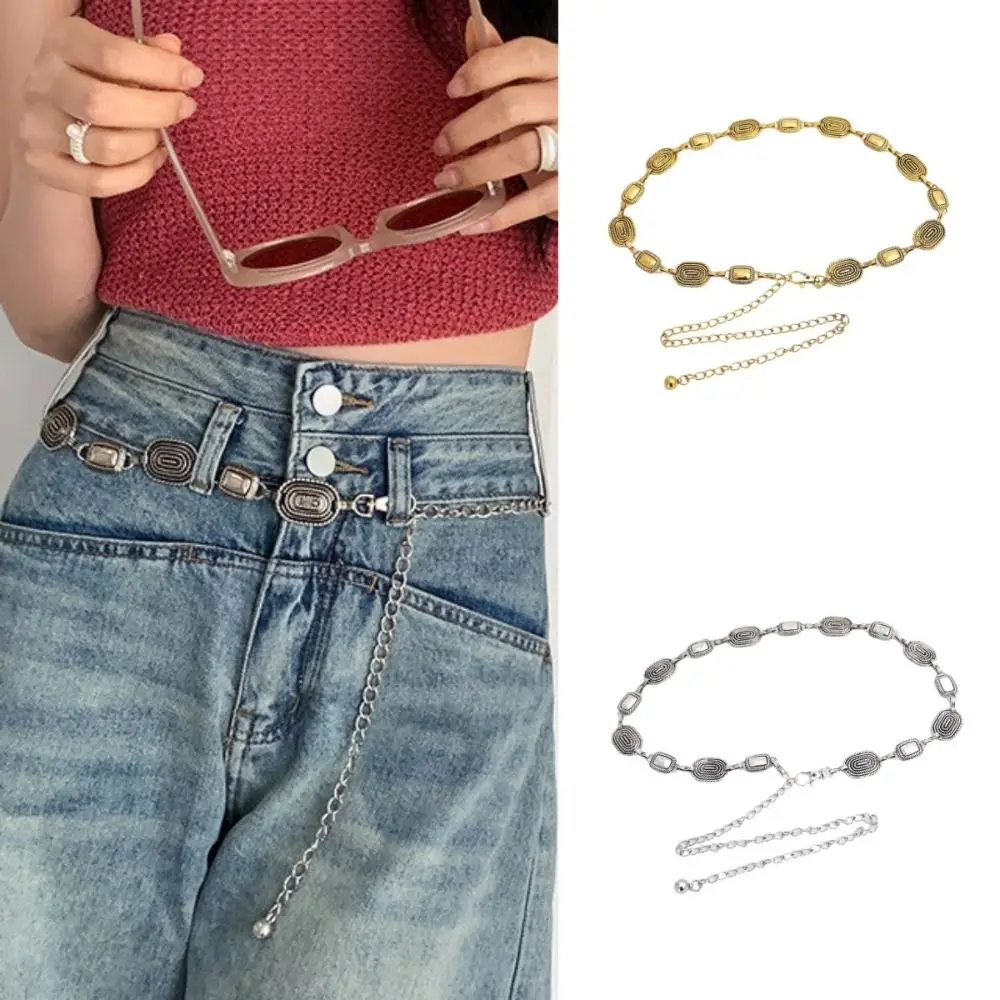 

Tassel Metal Belly Belt Hip Hop Oval Shape Bohemia Style Body Necklace Korean Jewelry Metal Waist Chain Lady