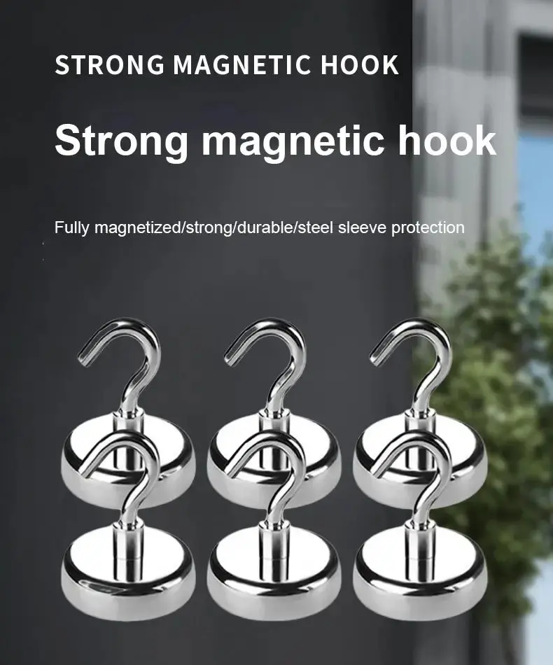 10PCS Starke Magnet Haken Mehrzweck Lagerung Haken Home Küche Bar Lagerung Haken Schlüssel Lagerung Haken Badezimmer Kleiderbügel – Detail 3
