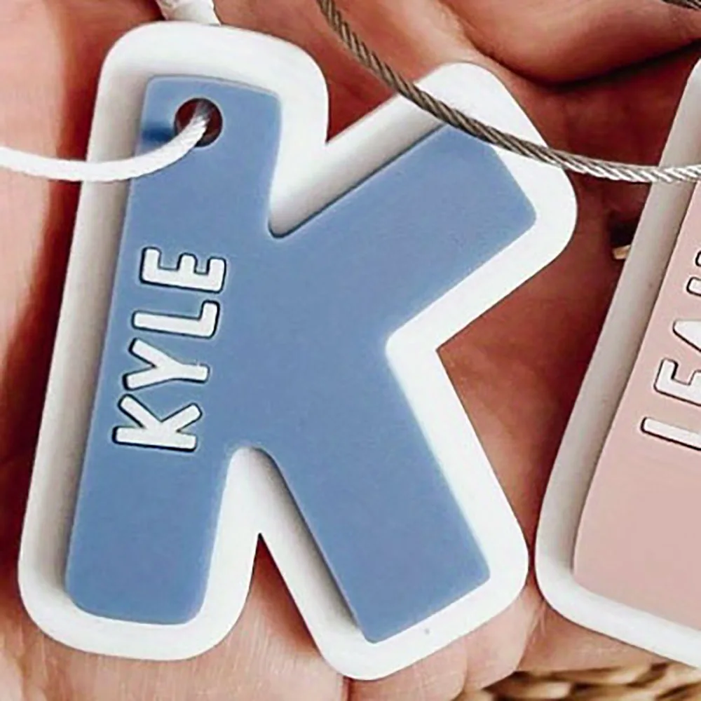 1PC Custom PMMA Keychain - Personalized Letter-Shaped Name Engraved | Laser Engraved Minimalist Morandi Gift for Daily Use