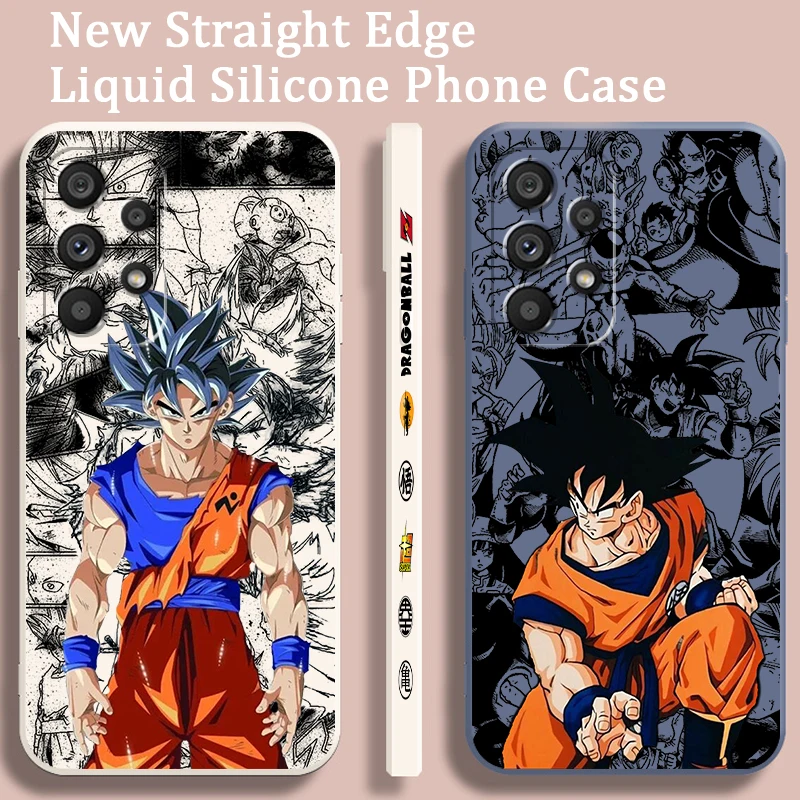 Art D-Dragon Ball Vegeta Goku Liquid Left Rope For Samsung Note 20 10 A54 A31 A14 A03 A22 A34 A04 A24 A25 Ultra Plus 5G TPU