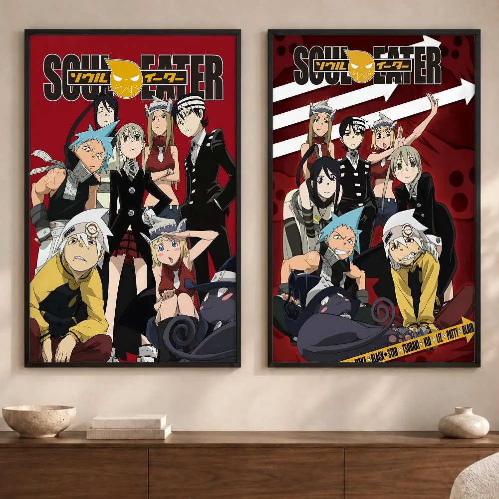 Anime S-Soul EaterS Poster Art  Self-Adhesive No Glue Residue Wall Sticker for Home Office Nursery