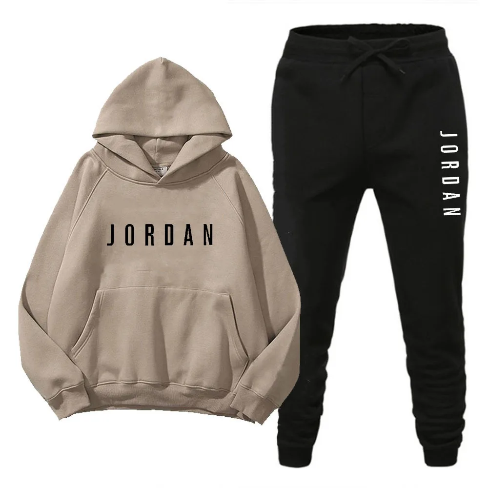 Spring and autumn men\'s and women\'s clothing pullover hoodie + sweatpants two-piece fitness jogging casual sportswear suit