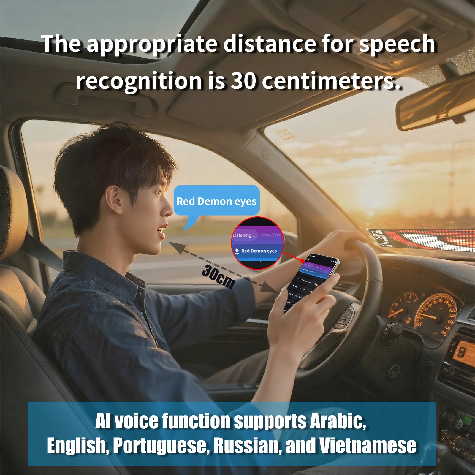 AI Voice Function Car LED Matrix Pixel Panel Screen Light USB 5V Remote APP Control DIY Programmable Advertising Display Lights
