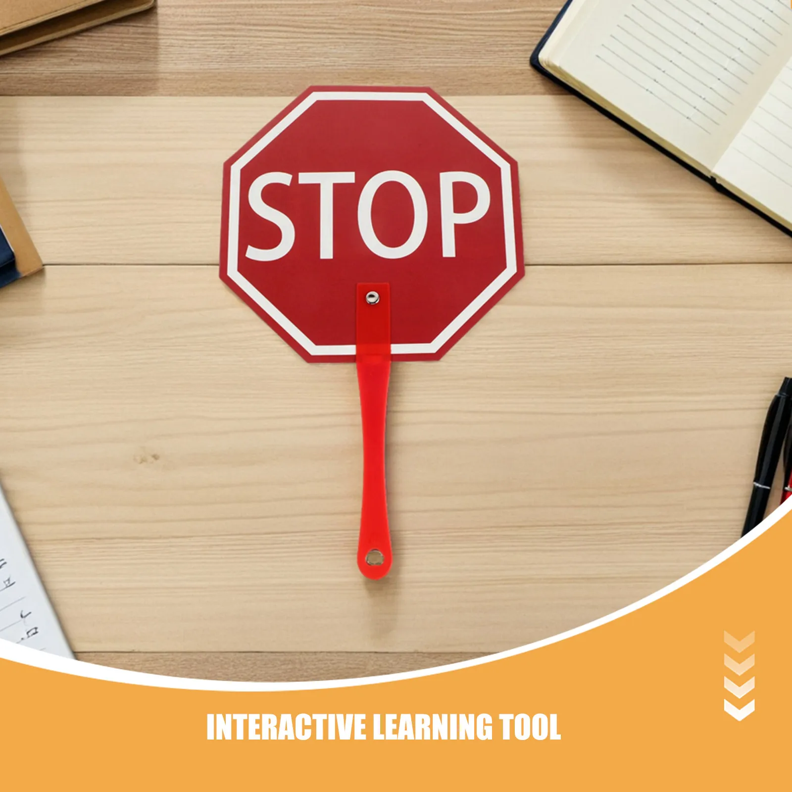 3Pcs Stop Sign Paddle Handheld Lightweight Plastic for Teacher Classroom Management Student Role Learning Tools