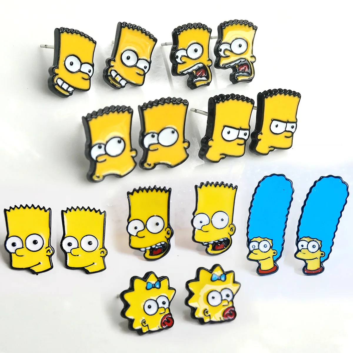 Disney Simpsons Girls Pin Stud Earrings Cartoon Ear Accessories Women Girl Earrings Decoration Fashion Jewelry Gifts