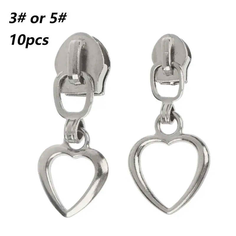 Hot 10Pcs Sewing Accessories 3# 5# Zipper Slider For Nylon Zippers Tape Bag Zips Closure Head Puller Suitcase Zipp Repair Kit