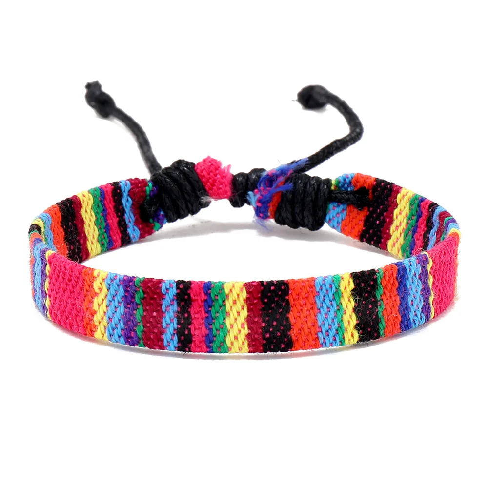 12-teiliges Set bunter Nepal-Armbänder für Damen, ethnische Stoffarmbänder, geflochtene Seilarmbänder, Herrenarmbänder, Boho-Sommer-Schmuckaccessoires – Detail 14