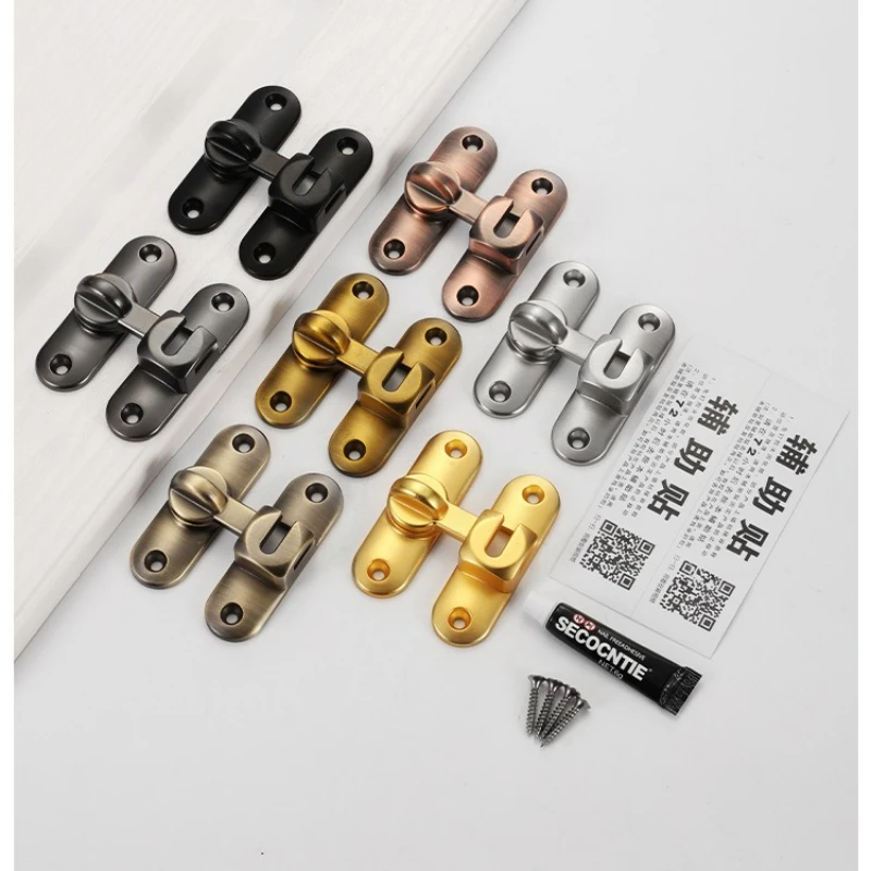 Fechadura de parafuso de aço inoxidável 304 de liga de zinco, fechadura de parafuso de porta perfurada/não perfurada, fivela de porta de madeira, fivela anti-roubo