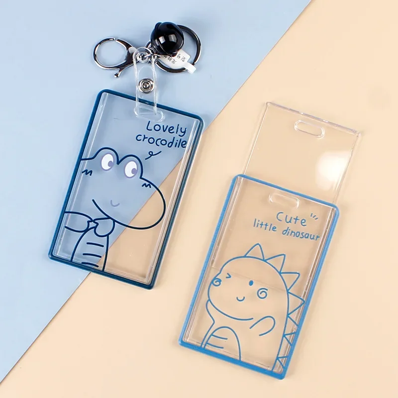 Imagem -05 - Transparente Badge Holder Keychain Titular do Cartão de Identificação da Escola Kpop Idol Card Protective Case Crachás