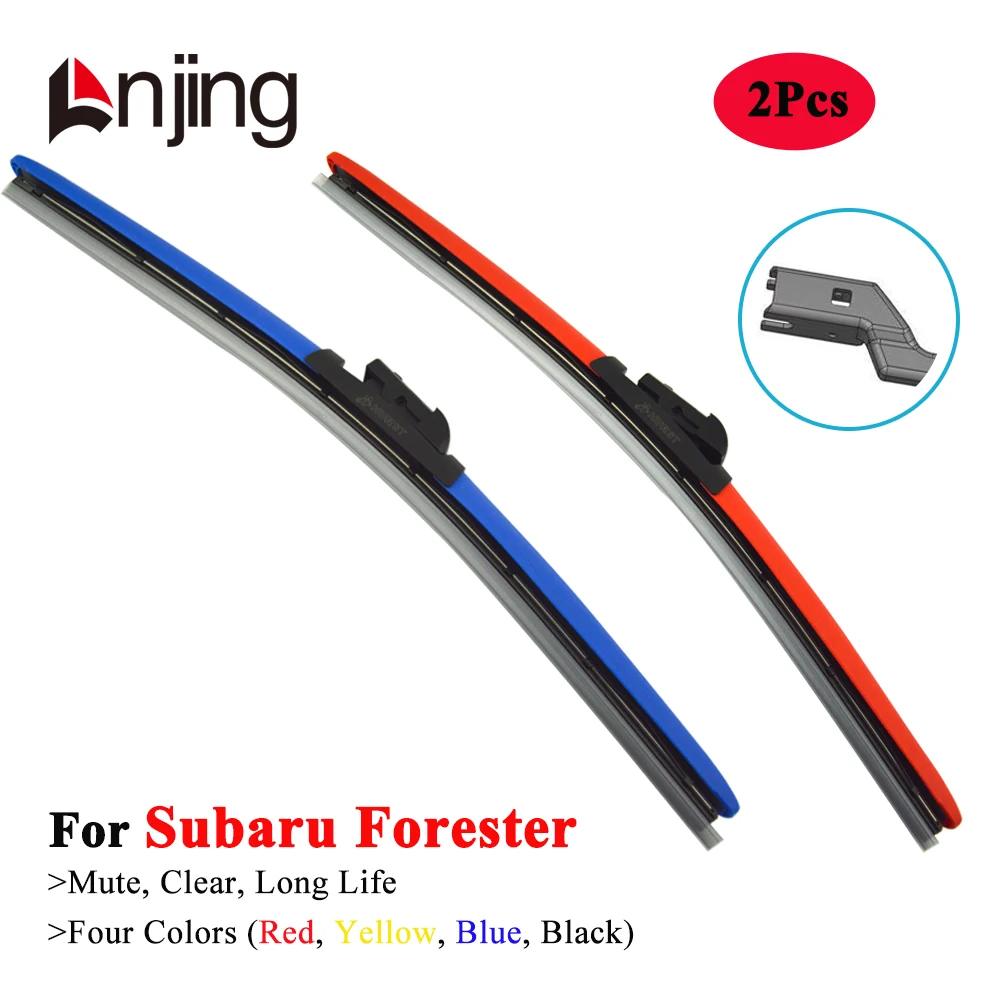 LNJING Colorful Wiper Blades For Subaru Forester SG SJ SK 2006 2007 2009 2010 2014 2018 2020 2023 2024 Car Exterior Accessories