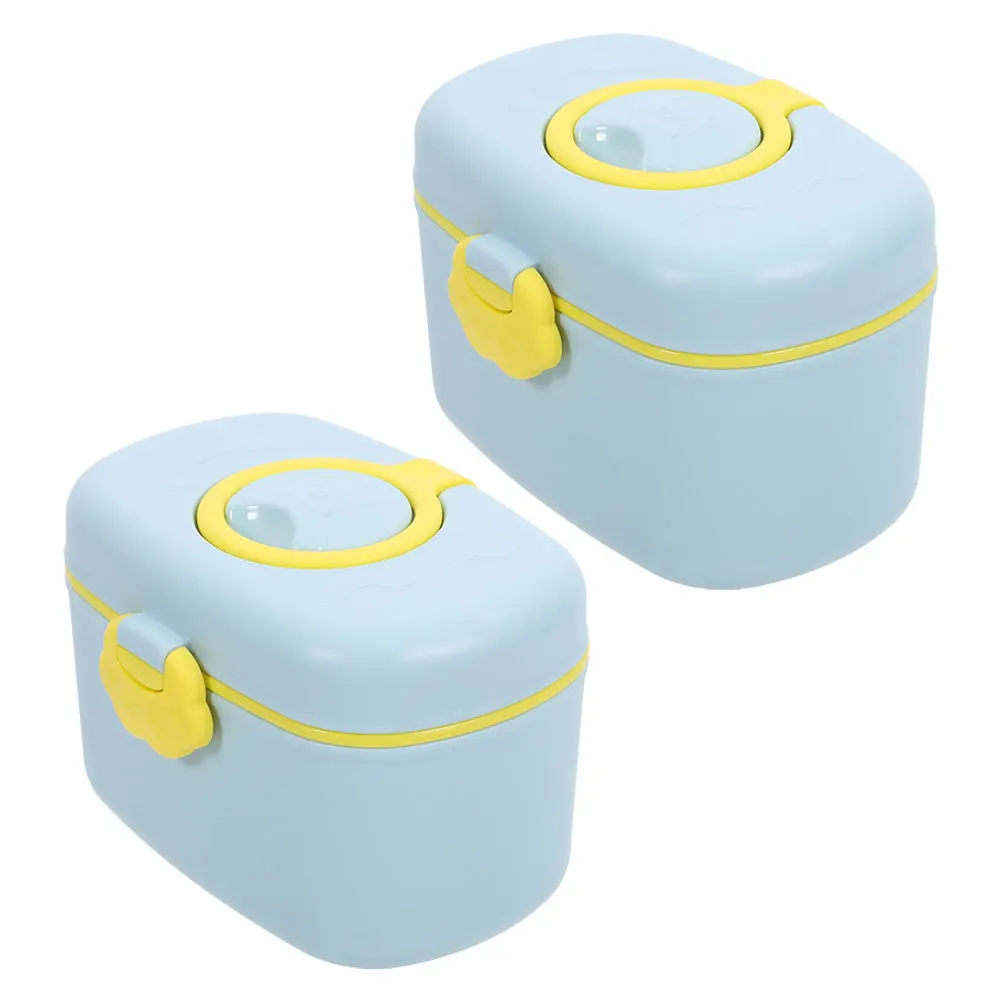 

2pcs Portable Milk Powder Can Secure Sealing Durable PP Cartoon Baby Food Storage Formula Dispenser Box