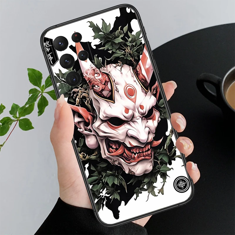 اليابانية أوني قناع الشيطان الفن قضية الهاتف لسامسونج A55 A16 A56 A36 A35 A15 A53 A54 A33 A34 A25 A05S A52 A52S A14 A24 A26 A71